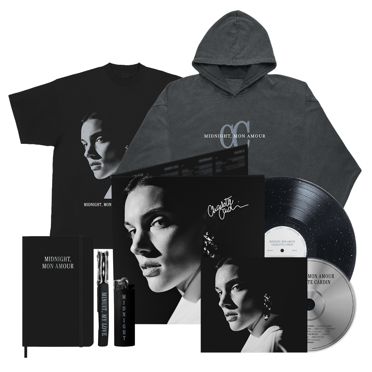 Vinyle (Exclusif, signé) + CD + Hoodie + T-shirt Noir + Goodies