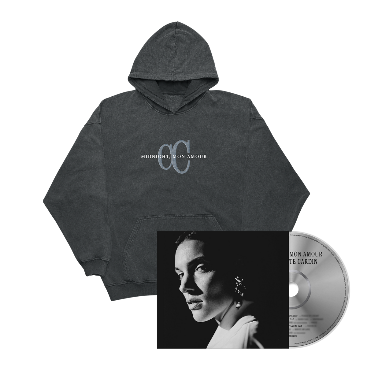 CD « Midnight, mon amour » + Hoodie noir délavé brodé