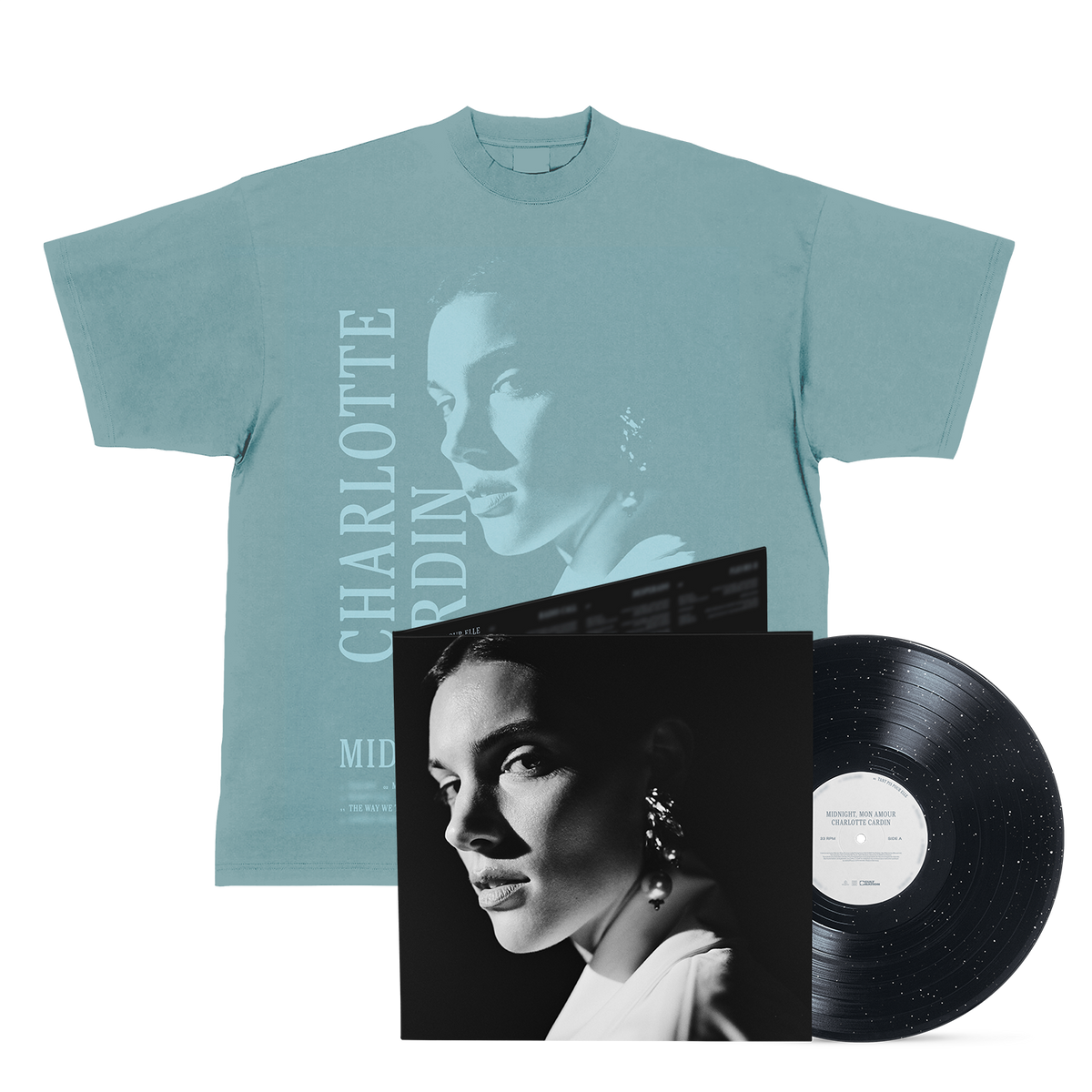Vinyle « Midnight, mon amour » Édition exclusive Midnight Sky + T-shirt bleu