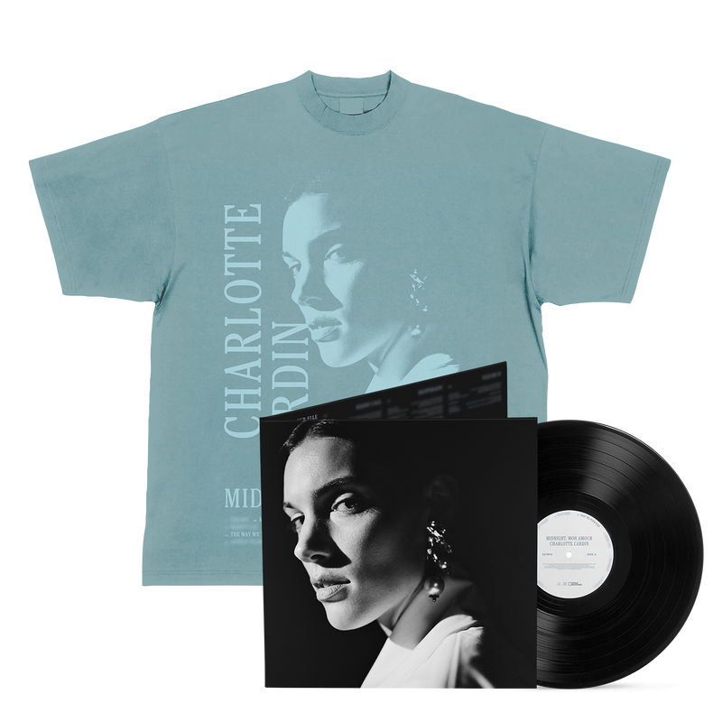 “Midnight, mon amour” Vinyl + Blue T-Shirt